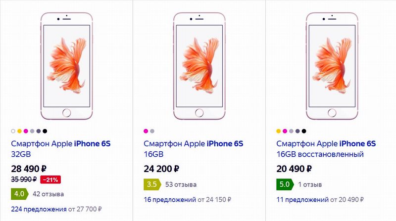 ip6s prices