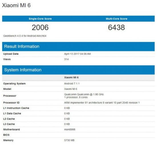 xiaomi mi6 geekbench 696x647